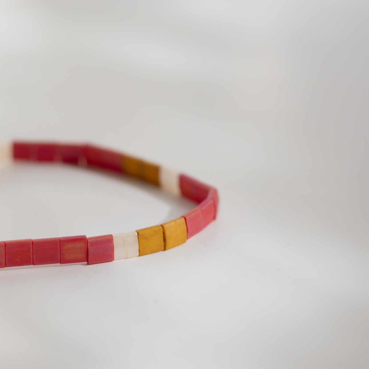 Coral Tila Bracelet