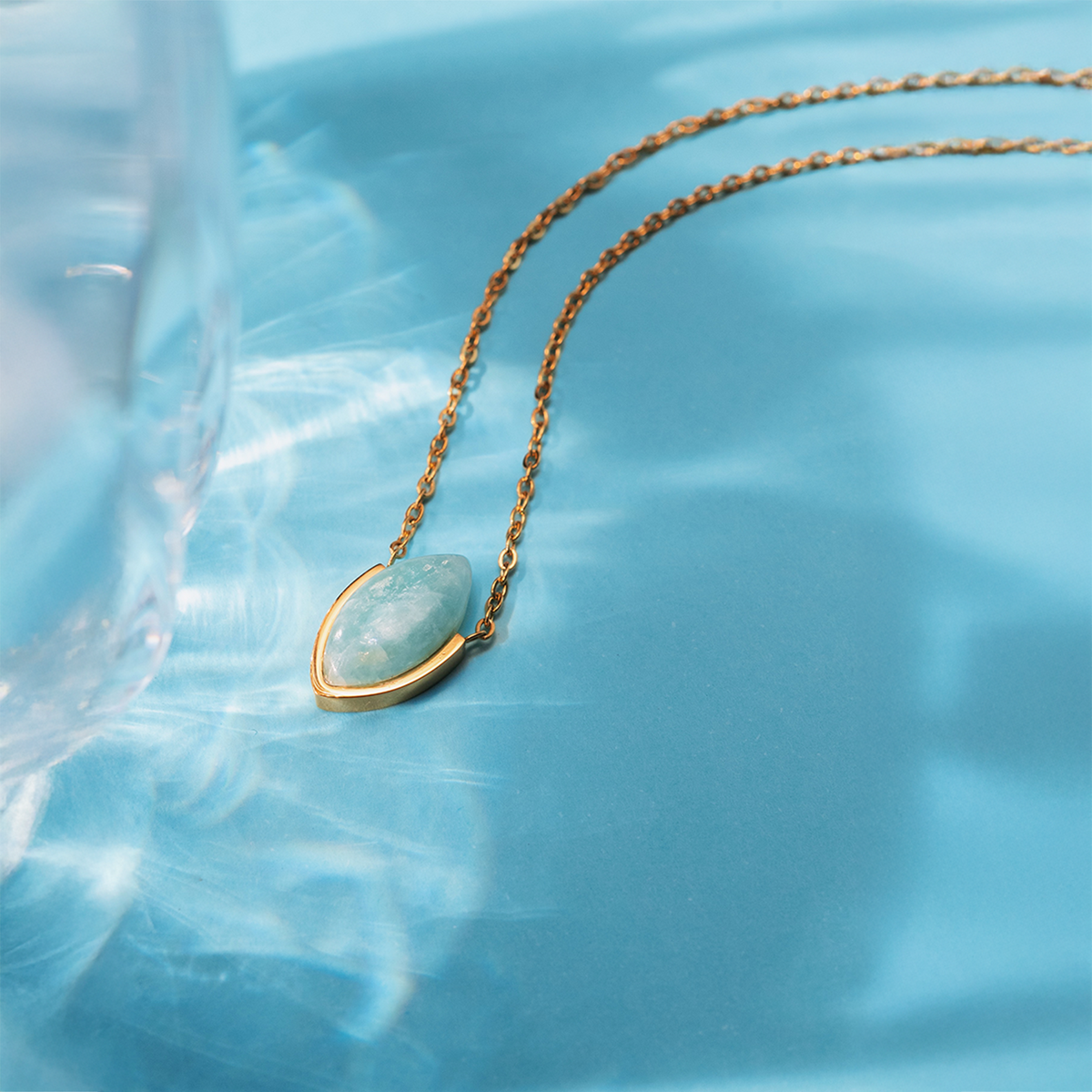 Amazonite Stone Necklace (Marquis)