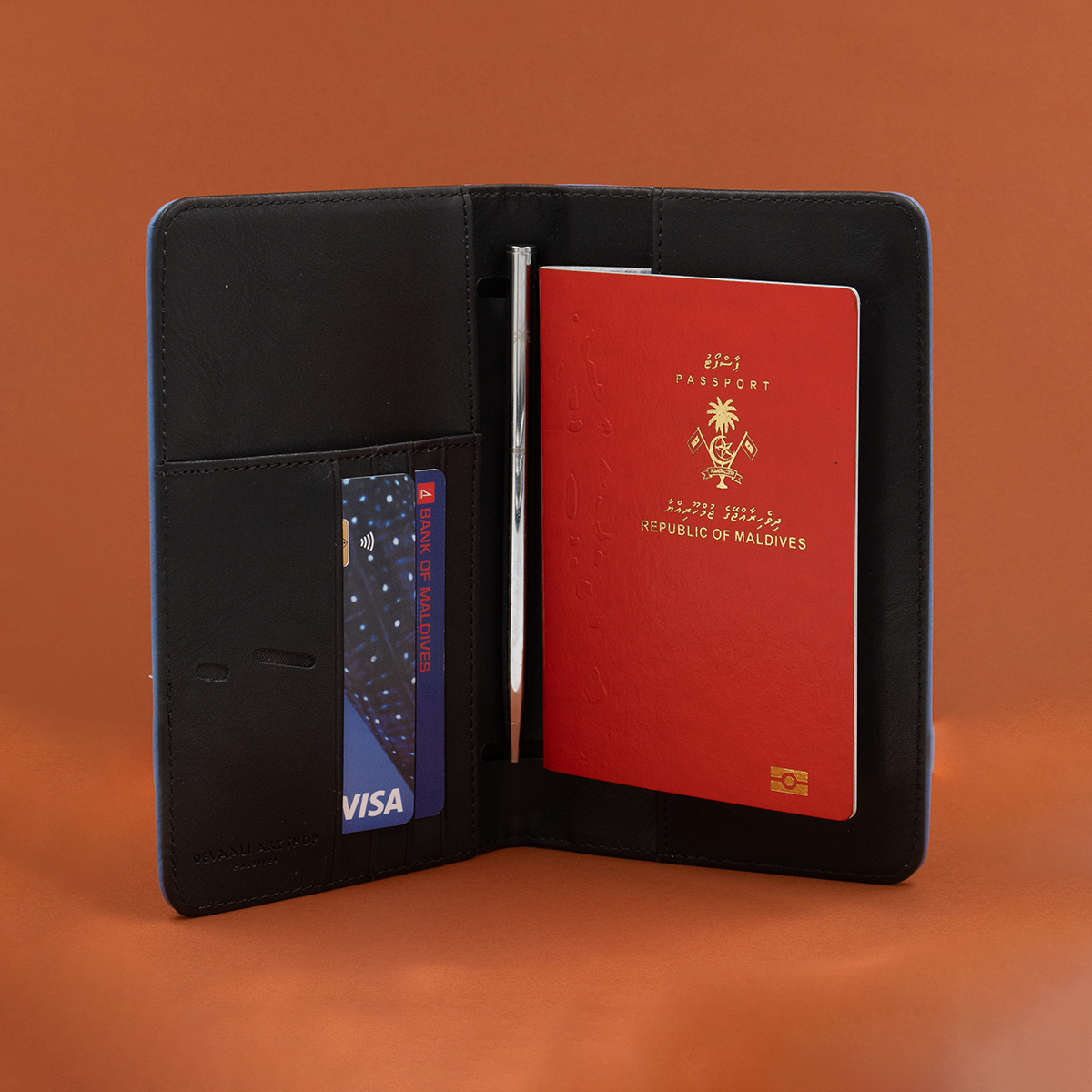 Maldives Map Travel Wallet (Blue/Black)