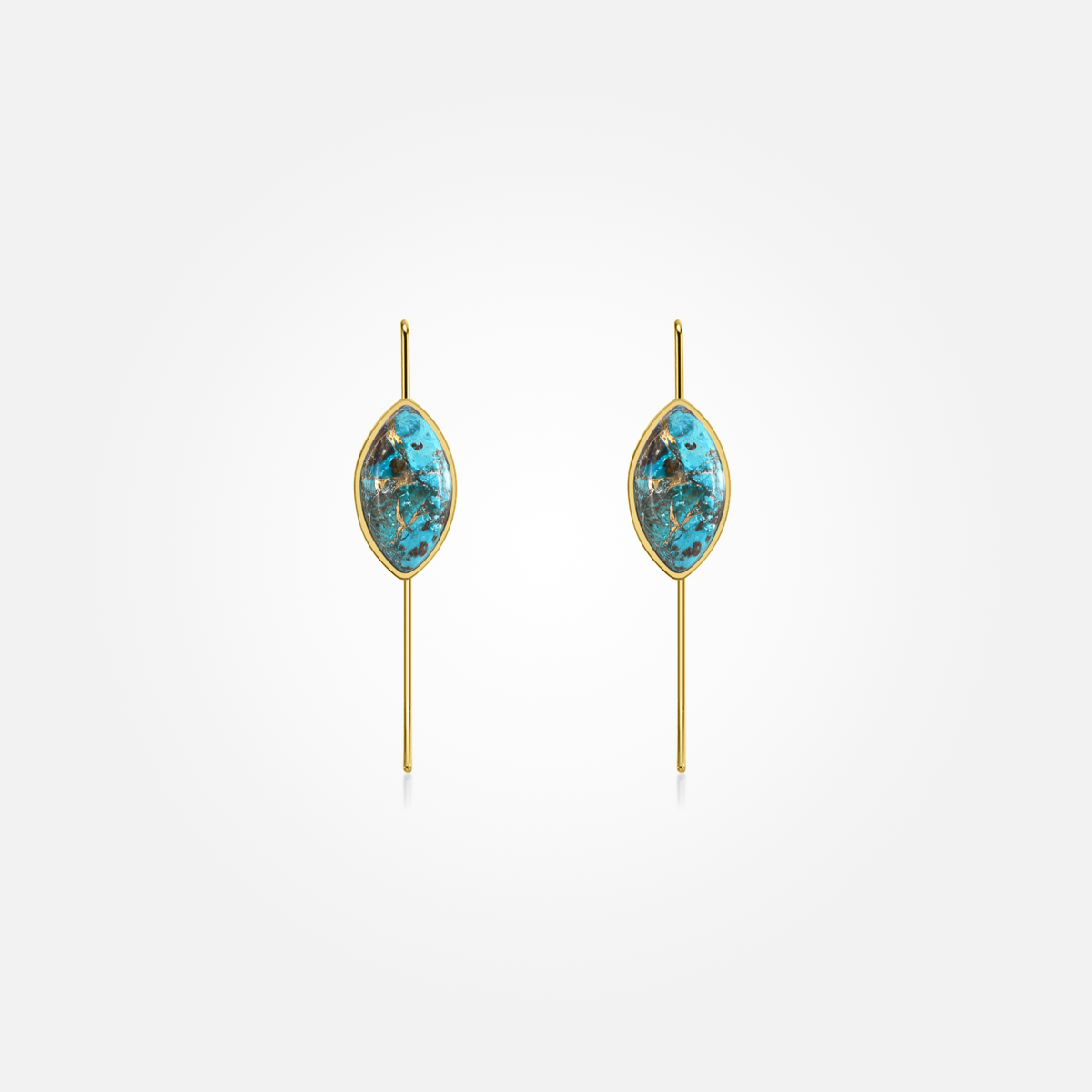 Chrysocolla Copper Stone Earrings (Straight)