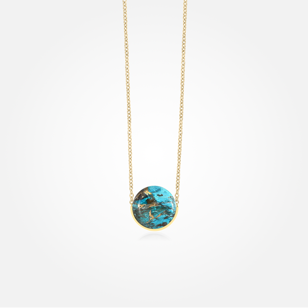 Chrysocolla Copper Stone Necklace (Round)