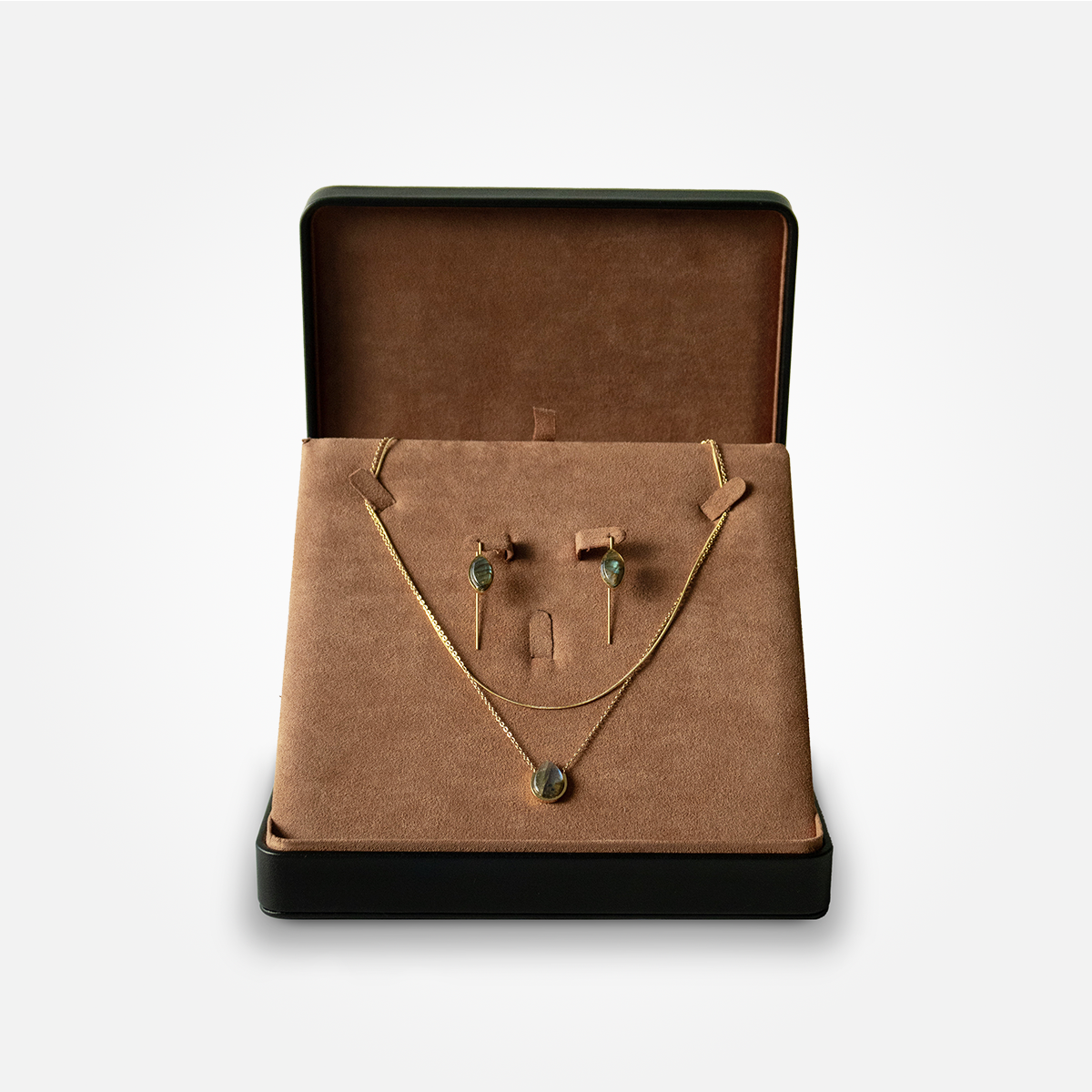 Labradorite Gold Jewelry Set