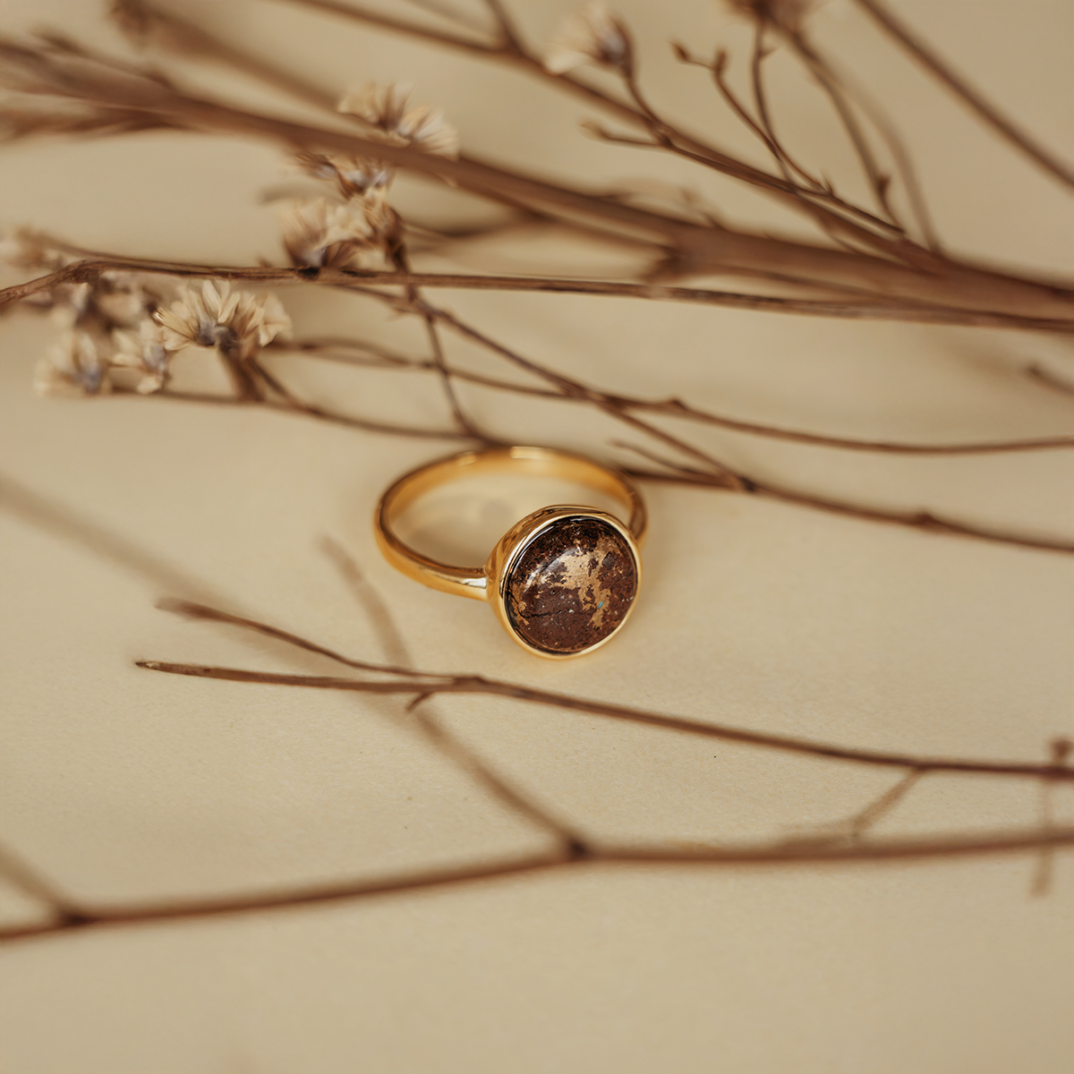 Lava Copper Stone Ring