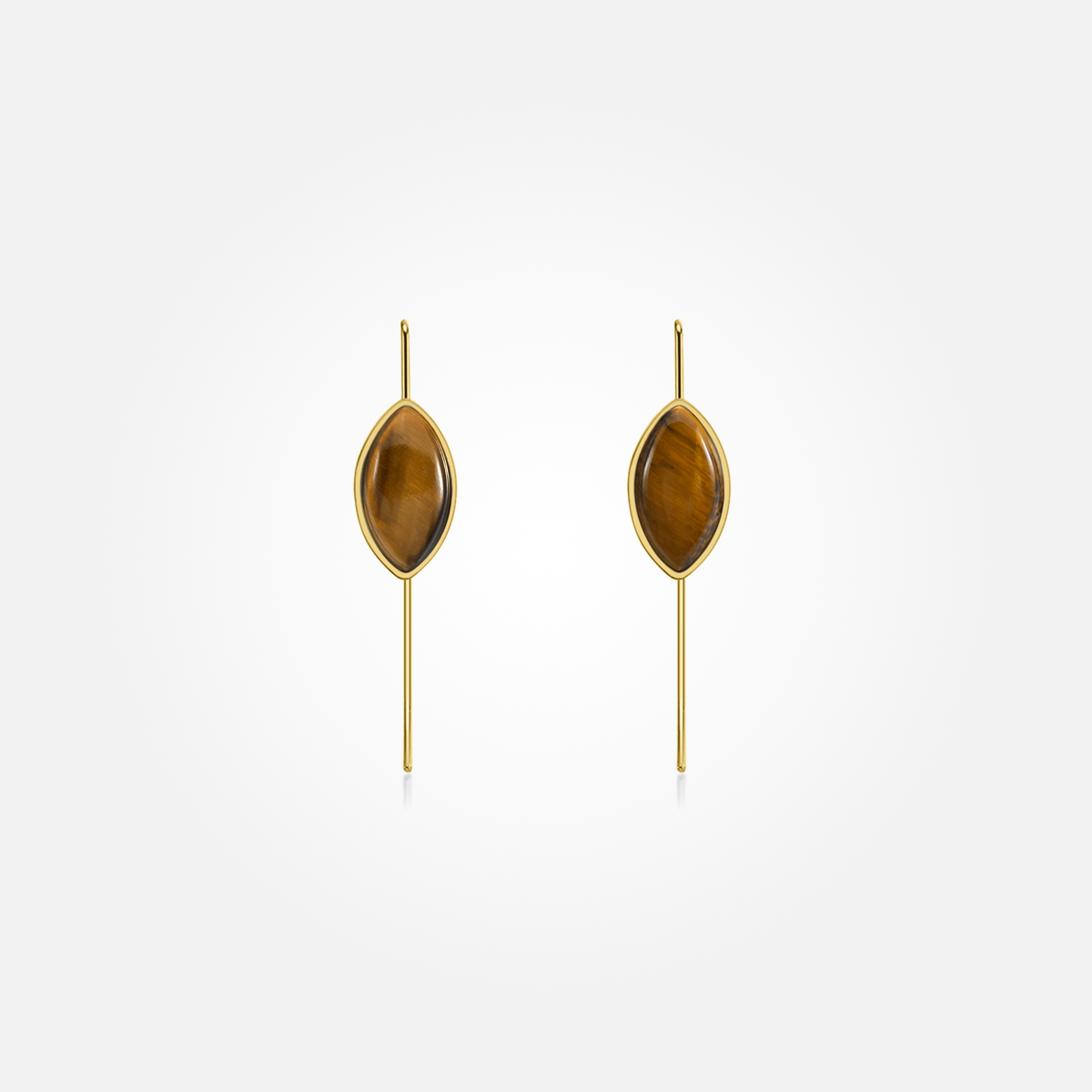 Tiger Eye Stone Earrings (Straight)