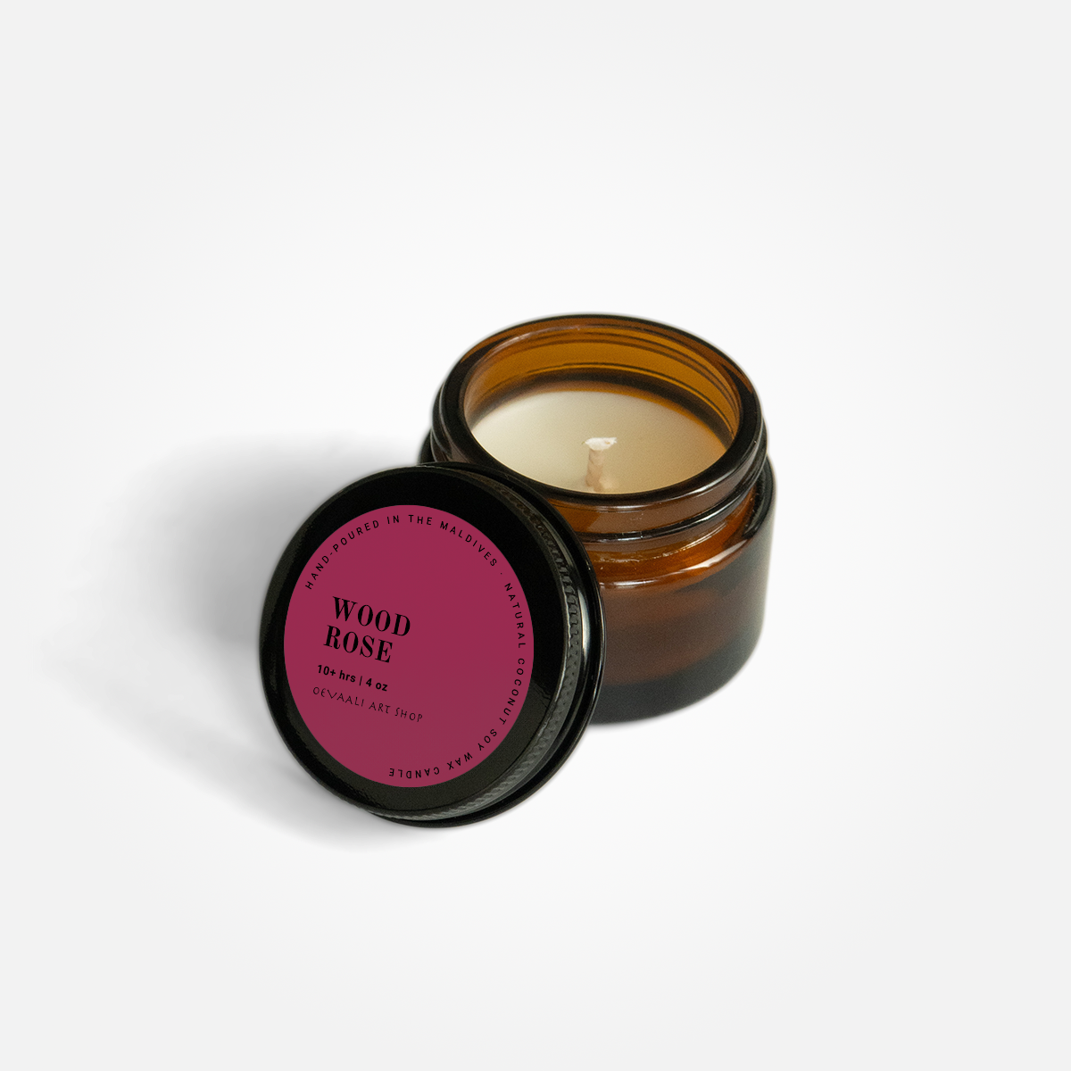 Mini Candle: Wood Rose