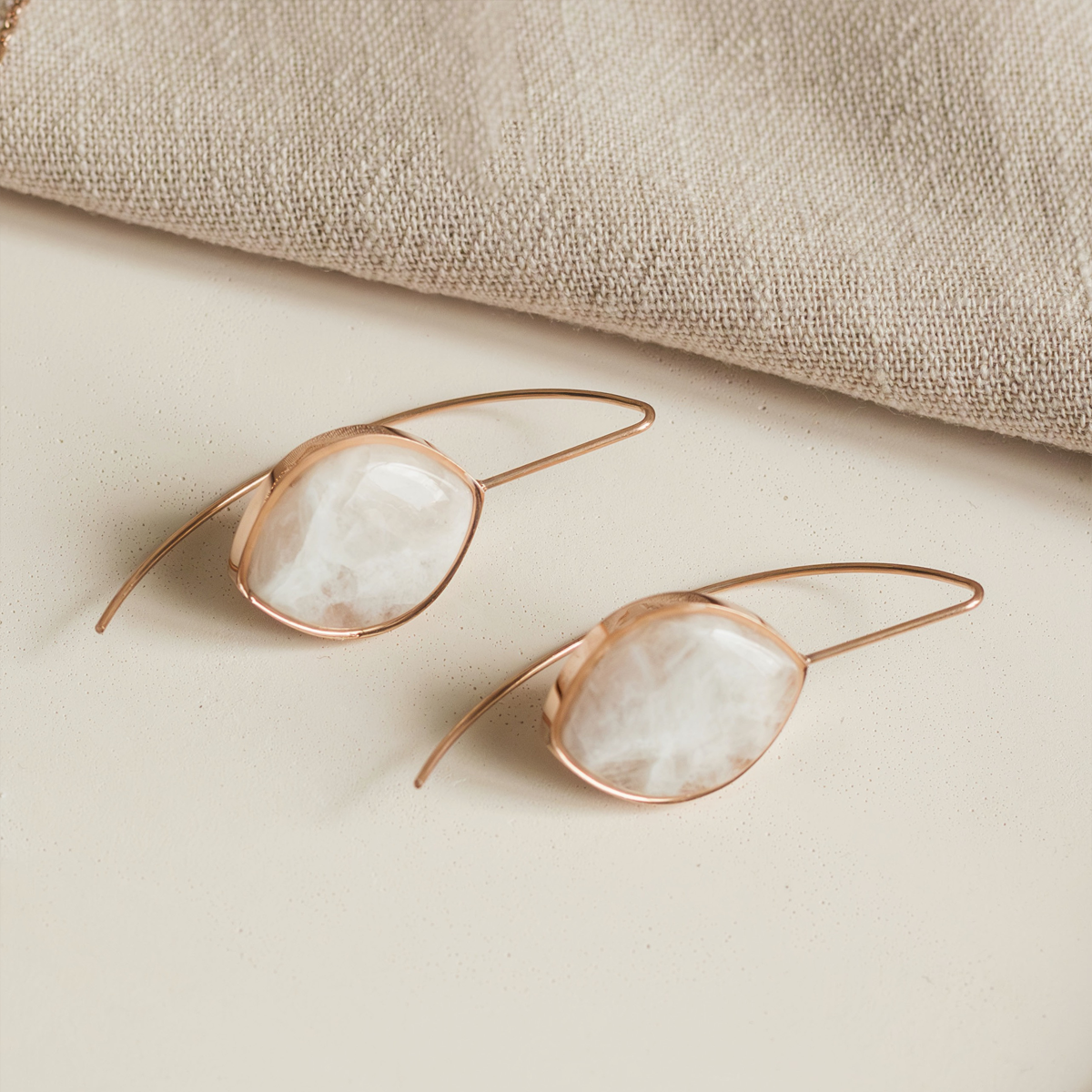 Moonstone Earrings (Curved)