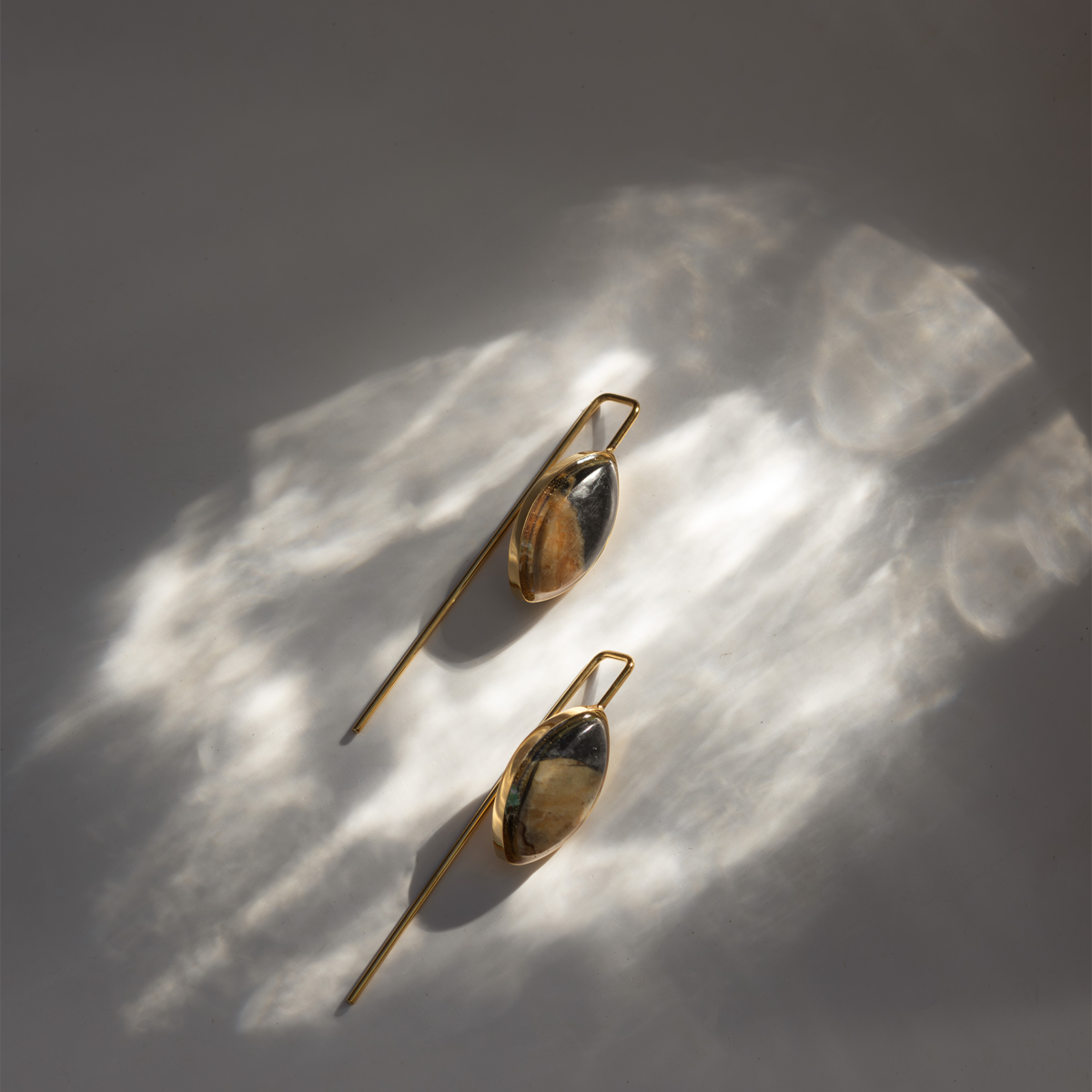 Picasso Jasper Stone Earrings (Straight)