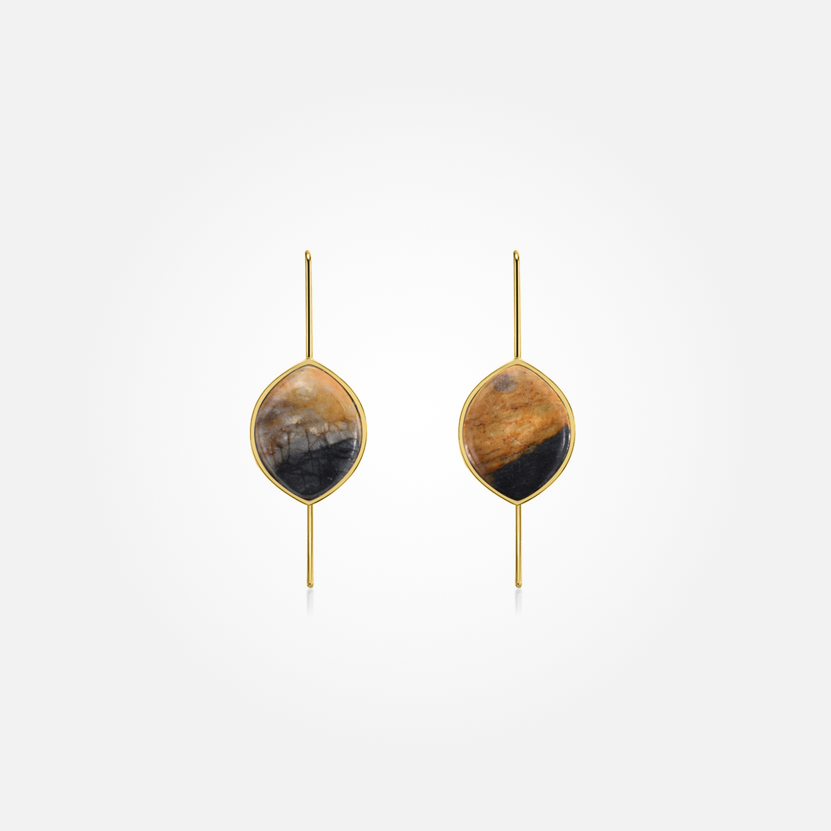 Picasso Jasper Stone Earrings (Curved)