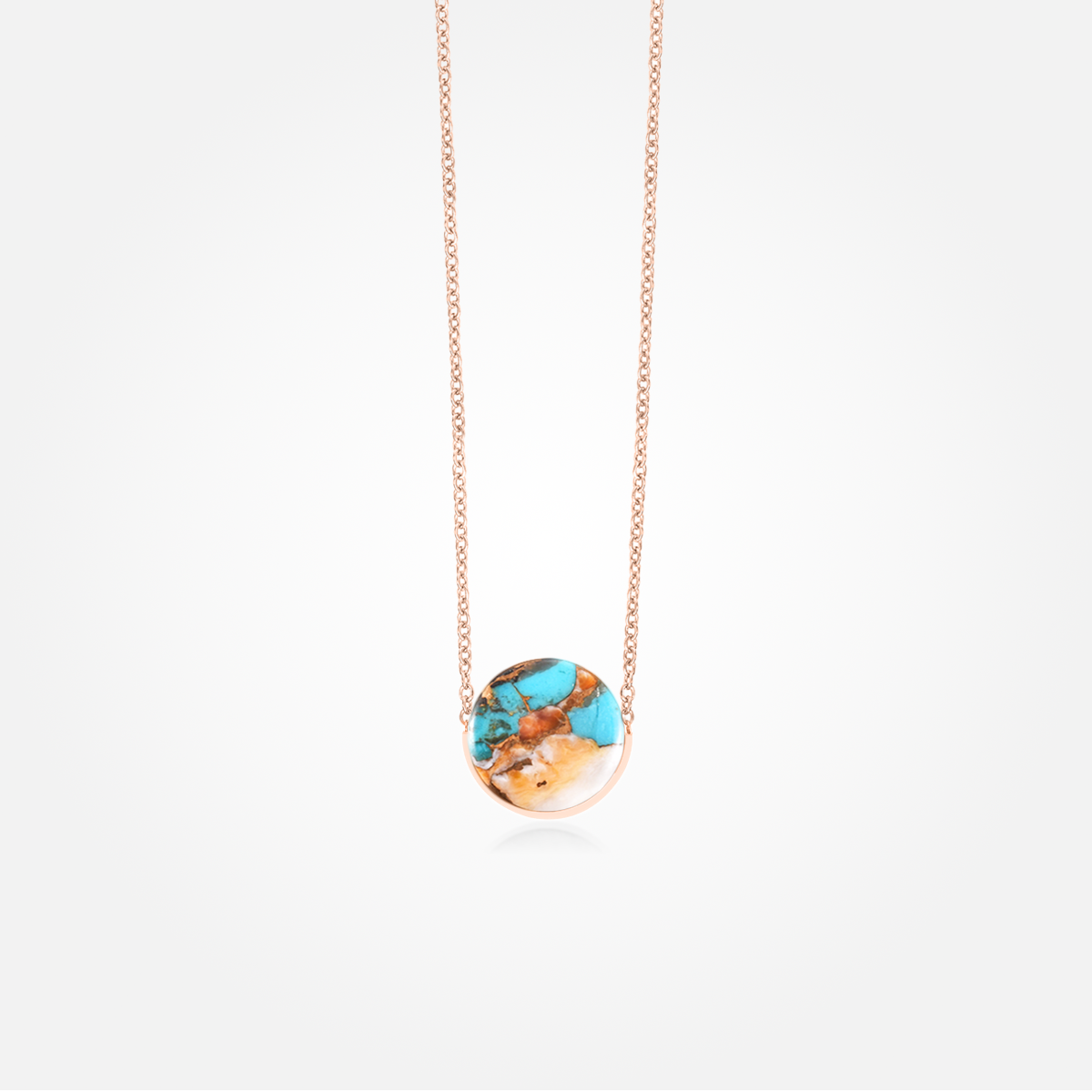 Turquoise Oyster Copper Stone Necklace (Round)