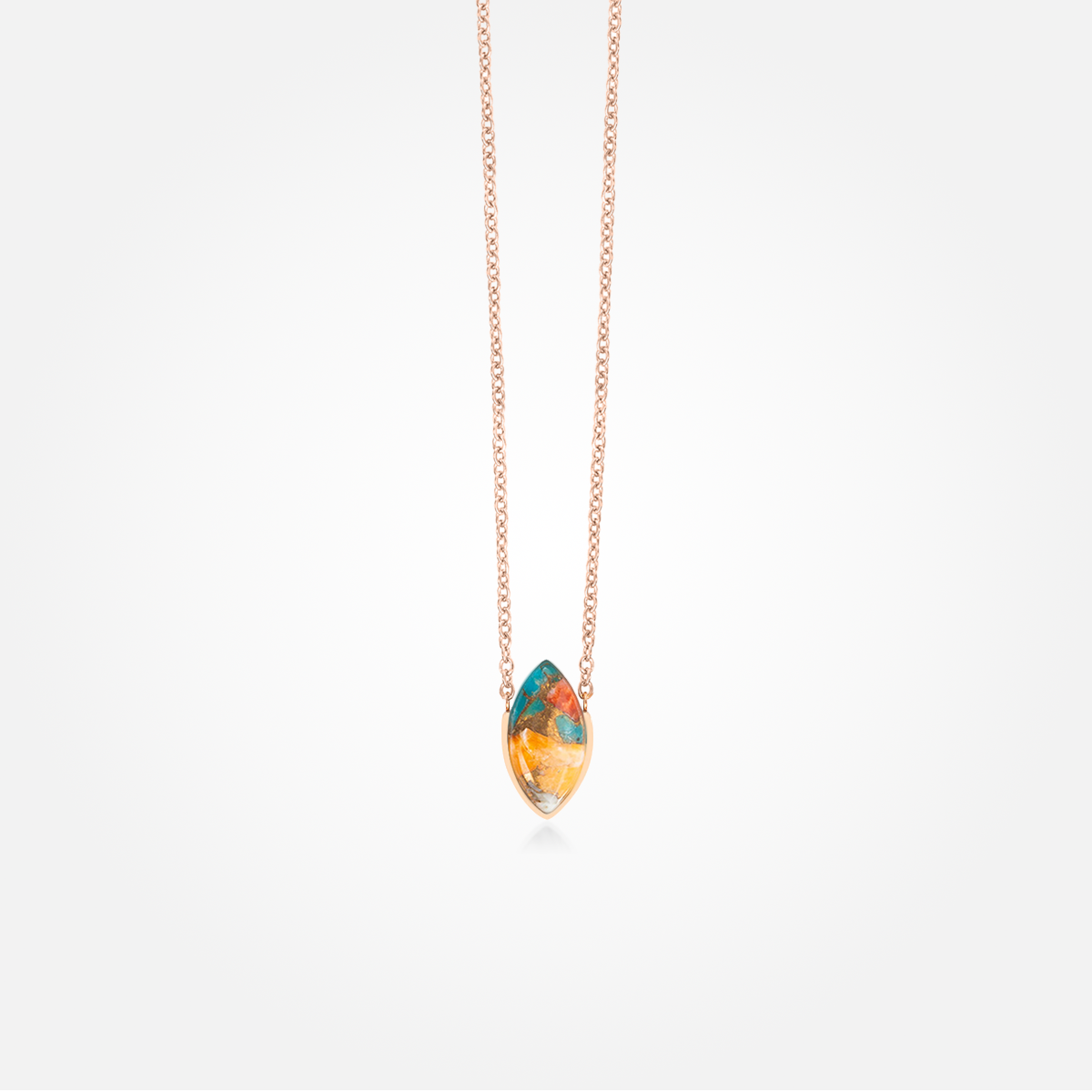 Turquoise Oyster Copper Stone Necklace (Marquis)