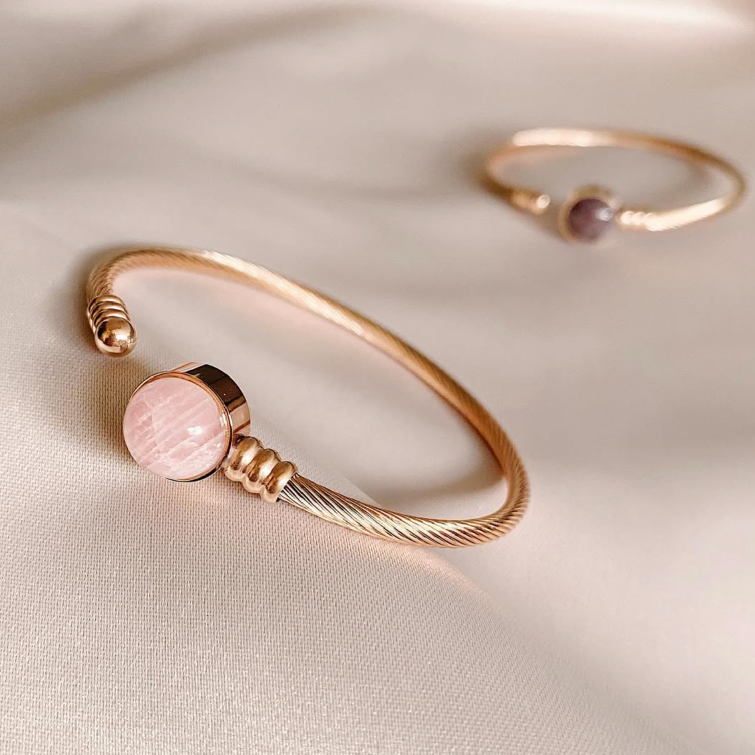 Pink Crystal Stone Solasta Cuff