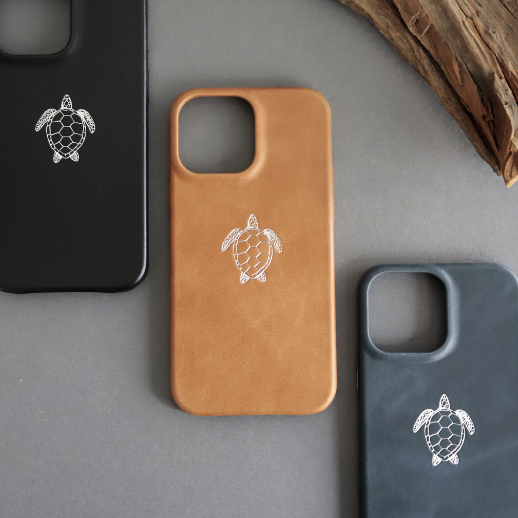 Turtle Leather Phone Case
